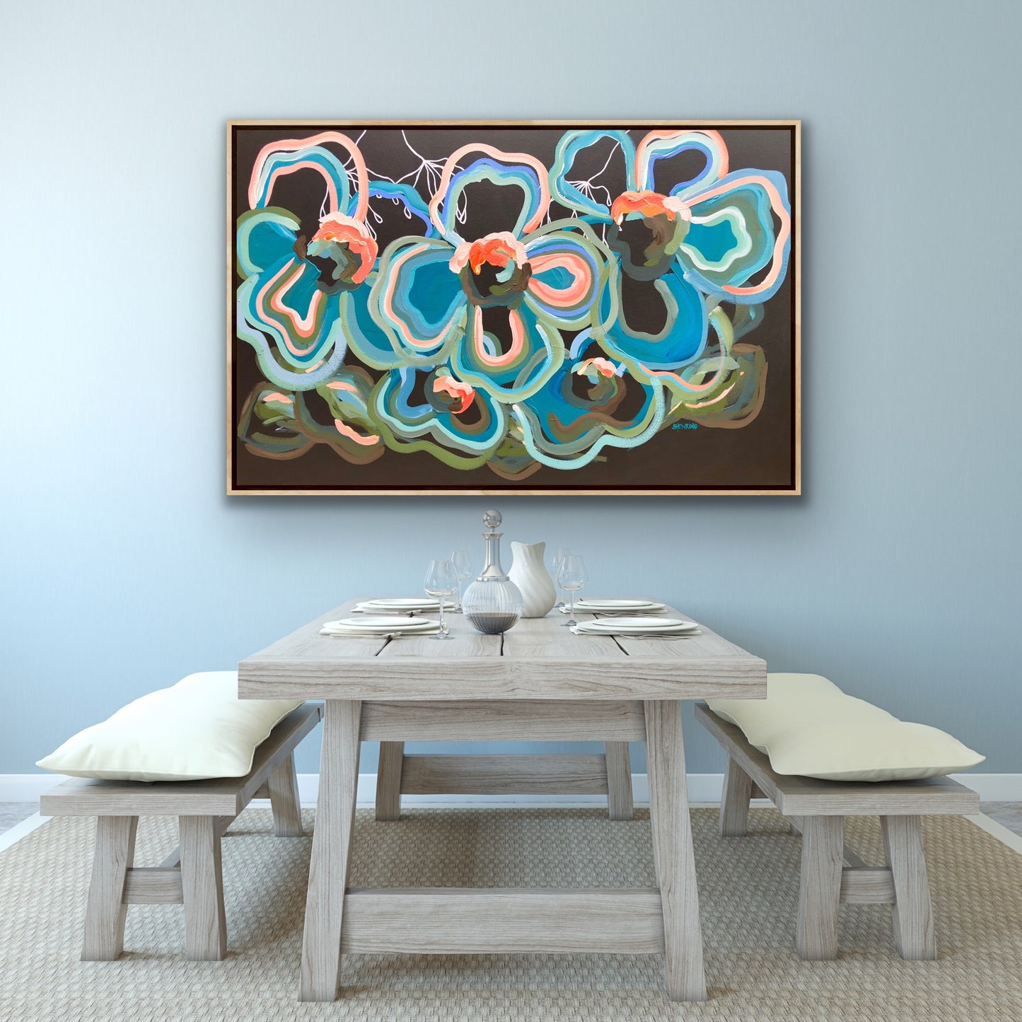Blue Botanica 140x90cm SOLD