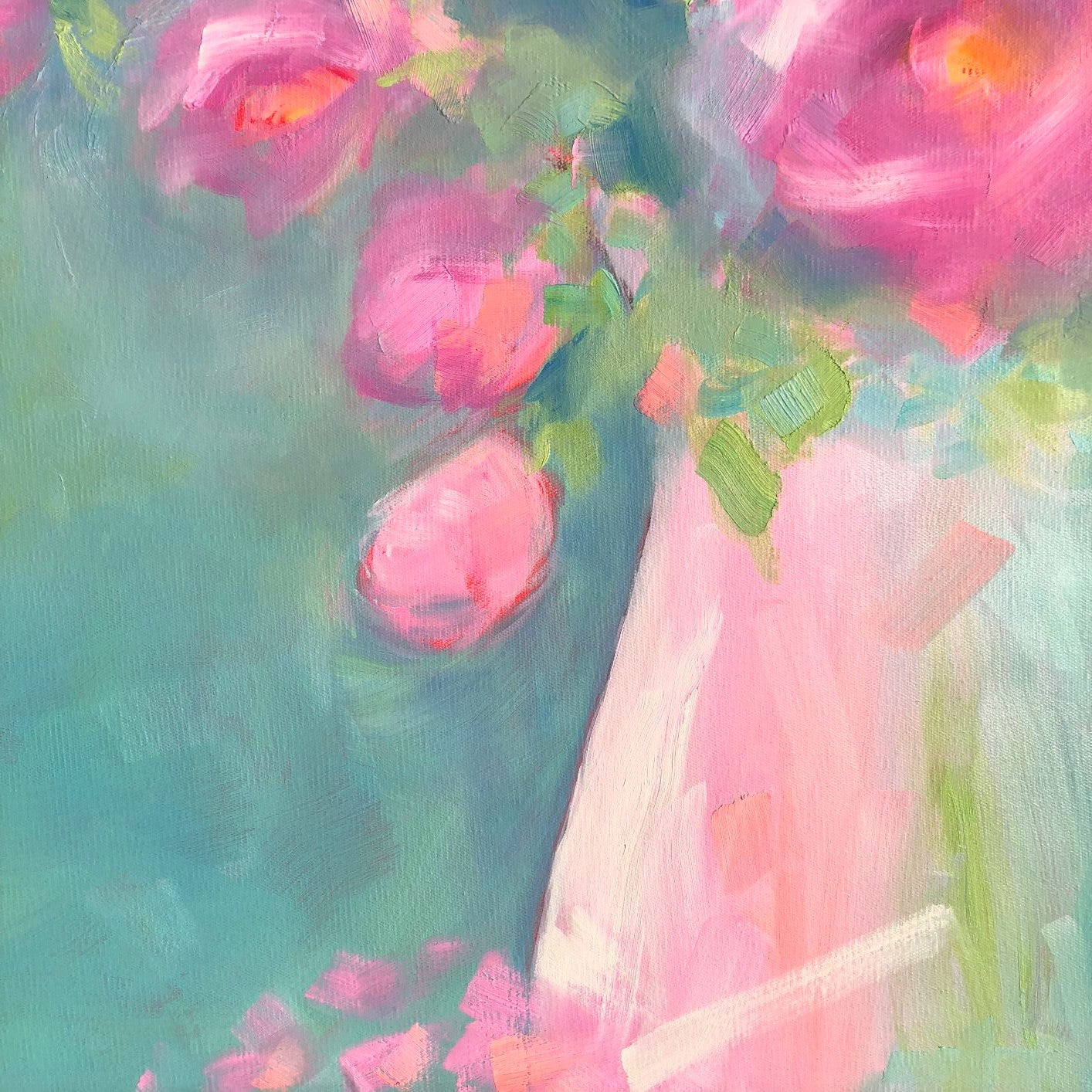Candy Floss Blossom oil painting 92x92cm Sold