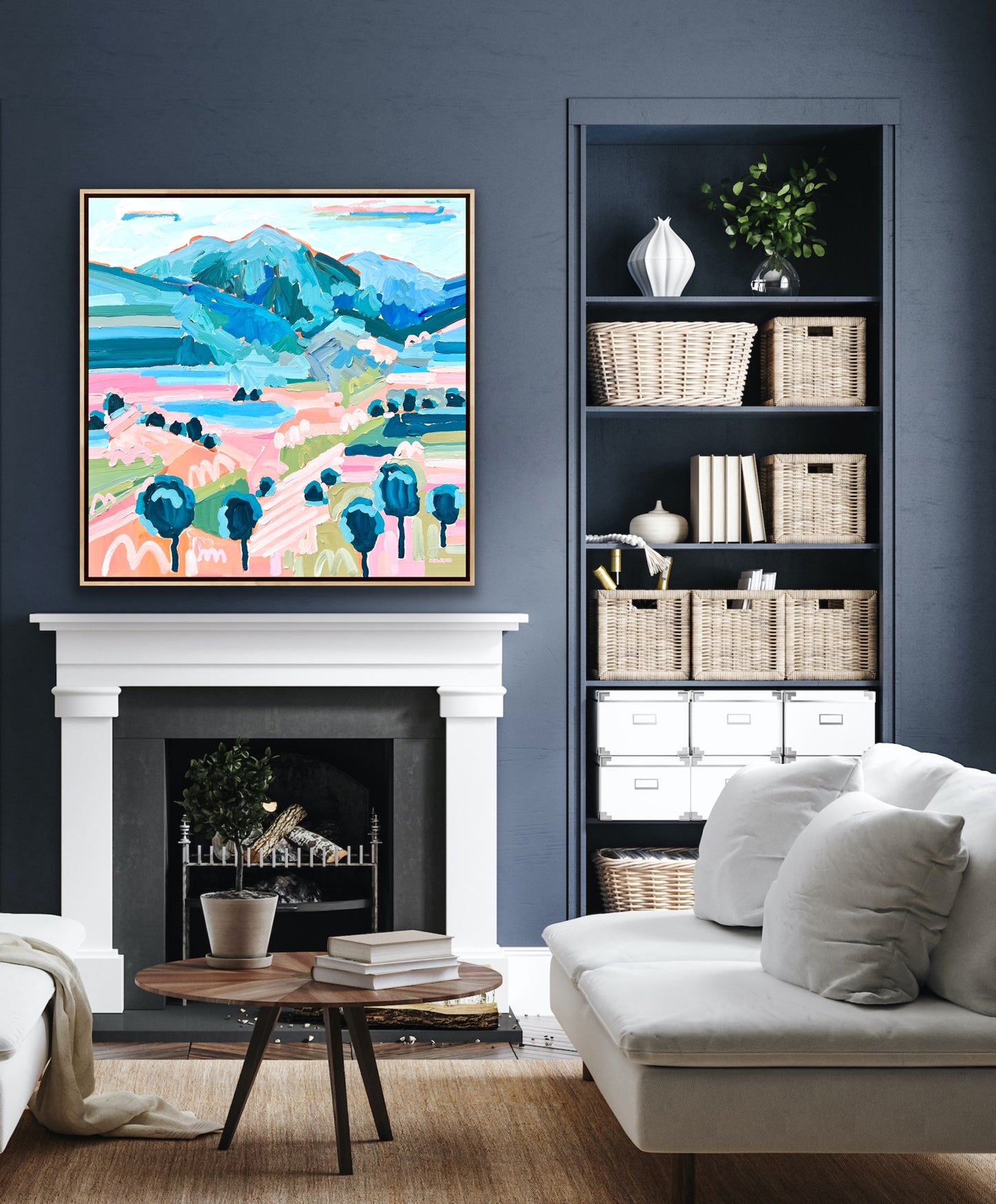 Countryside Love 110x110cm FRAMED ***Exclusively at JUMBLED Online - SOLD