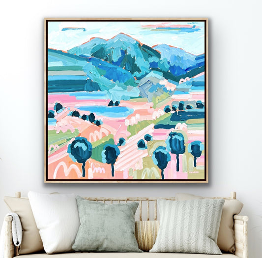 Countryside Love 110x110cm FRAMED ***Exclusively at JUMBLED Online - SOLD