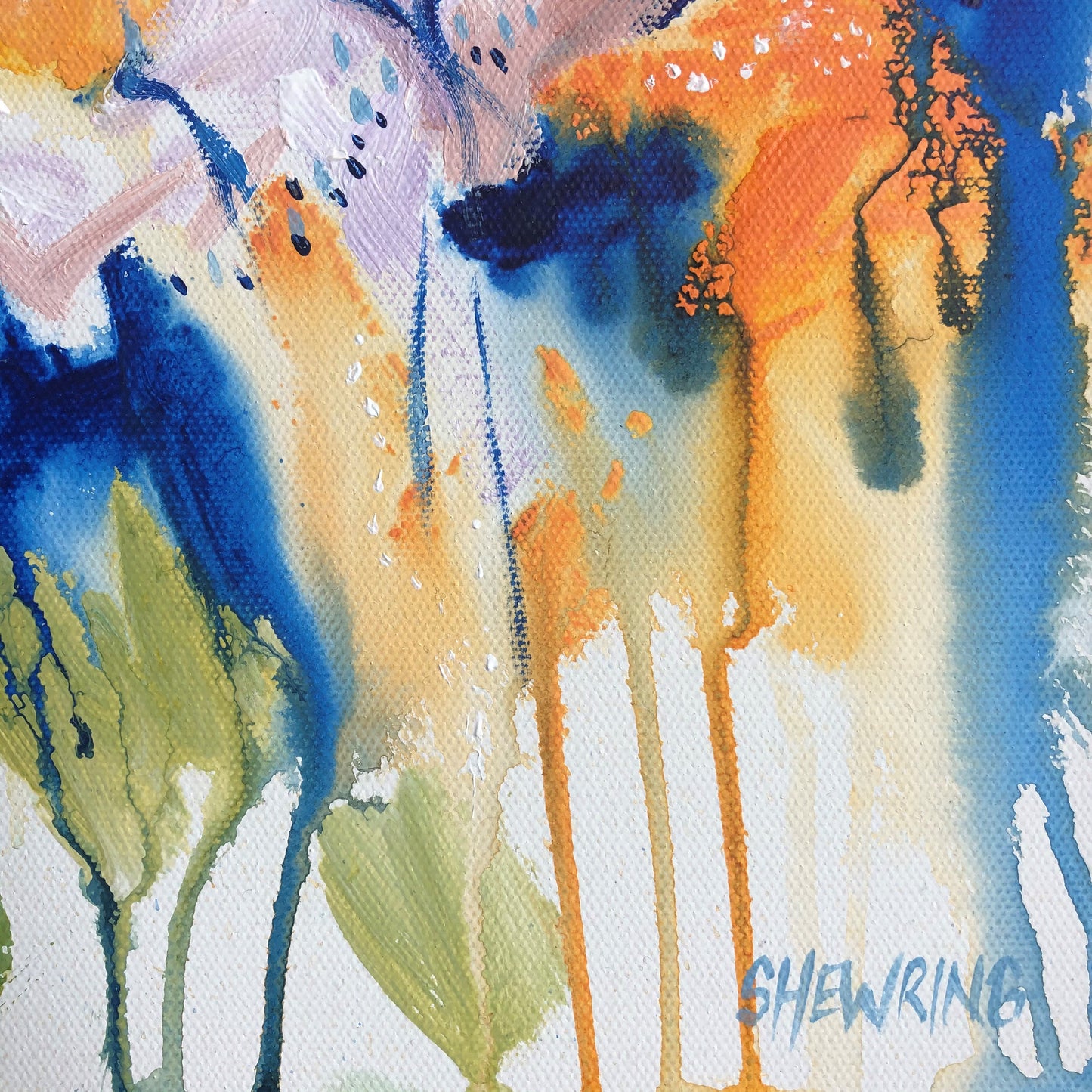 Daffodil Dance 30x30cm FRAMED SOLD
