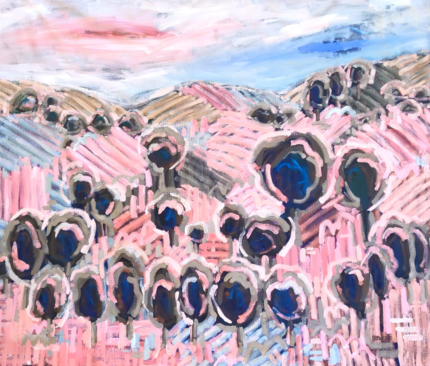 Fields Of Love 153x133cm FRAMED SOLD