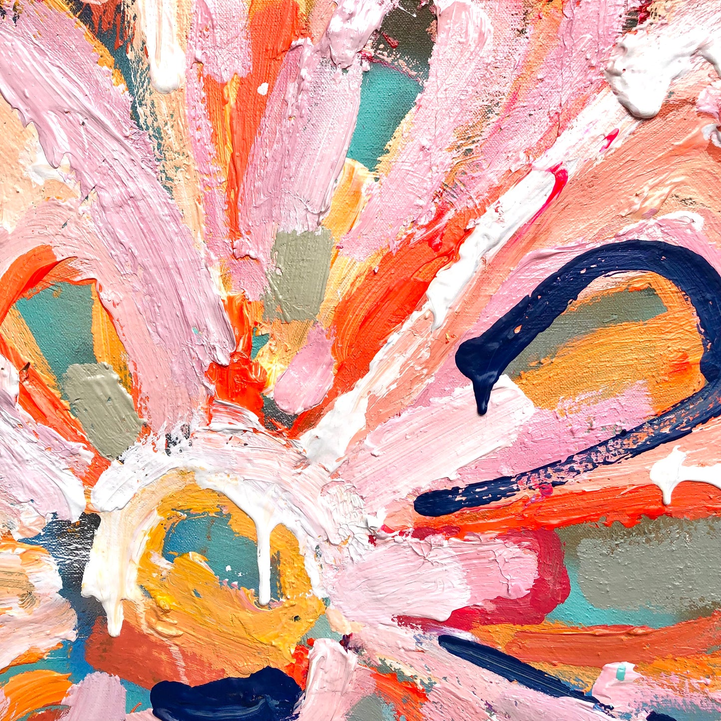 Fluro Flowers 172x114cm SOLD