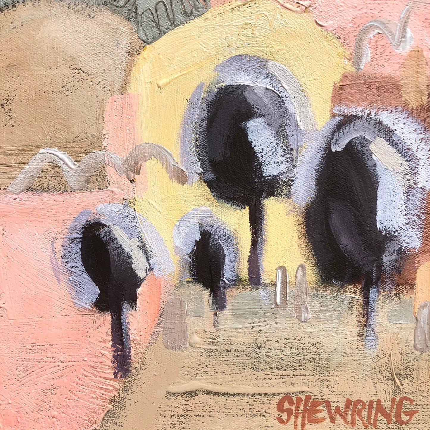 Hilltop Retreat - unframed 30x30cm SOLD
