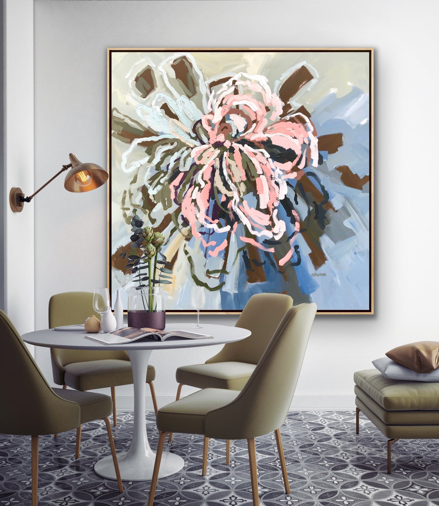 Love Full Bloom 150x150cm FRAMED SOLD