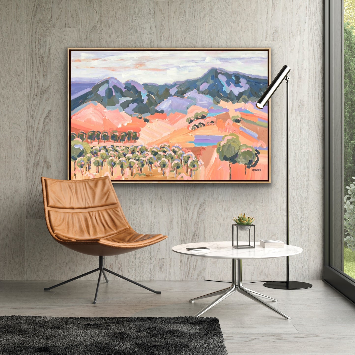 Sunset At Macedon Vineyard FRAMED 150x100cm ***exclusively at JUMBLED Online - SOLD