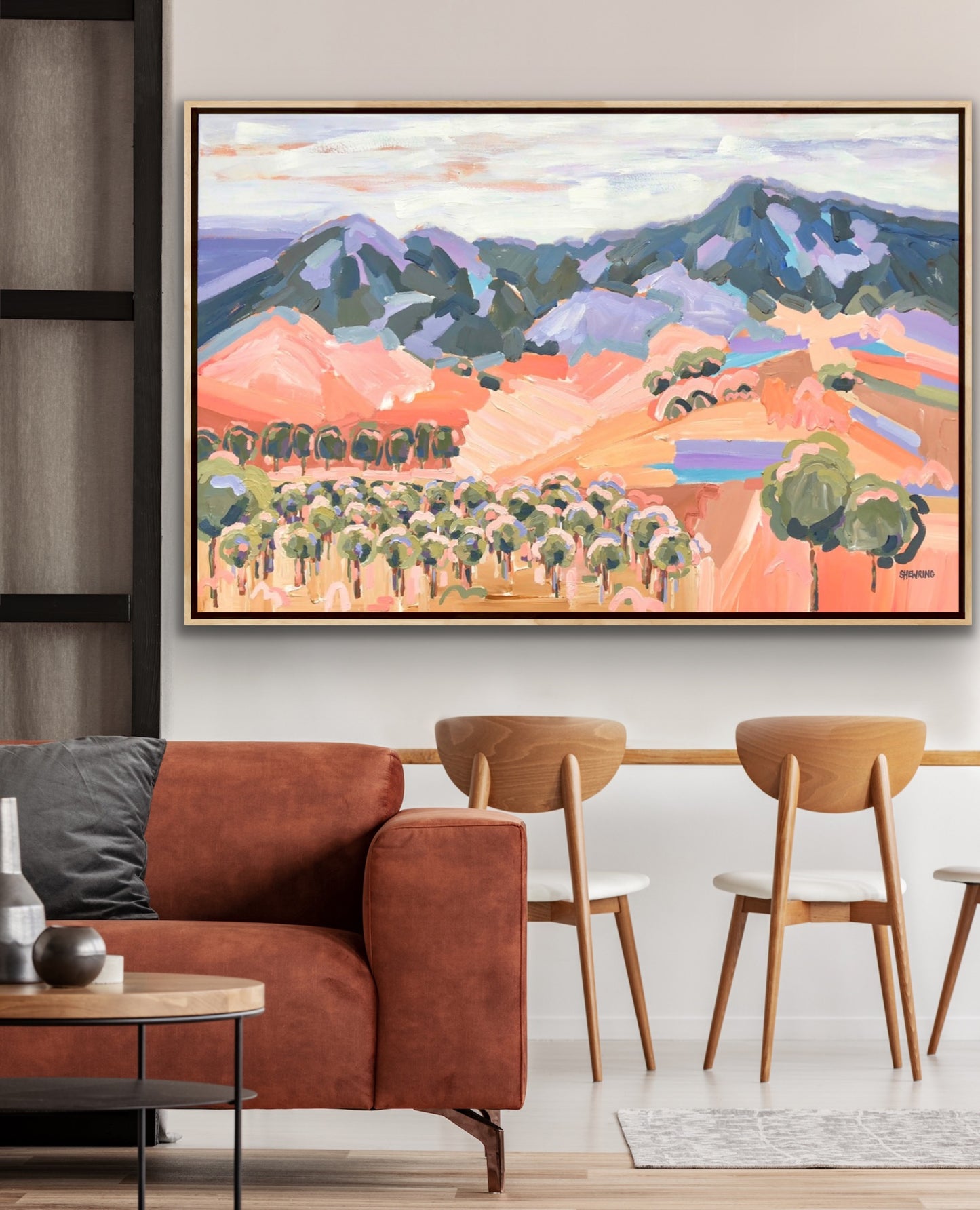 Sunset At Macedon Vineyard FRAMED 150x100cm ***exclusively at JUMBLED Online - SOLD
