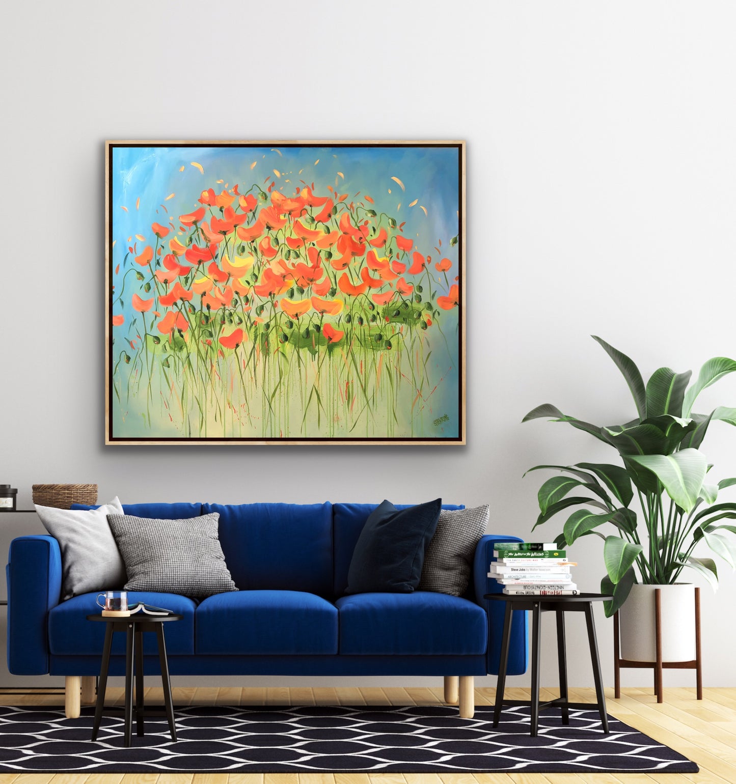 Poppy Buzz 125x105cm FRAMED
