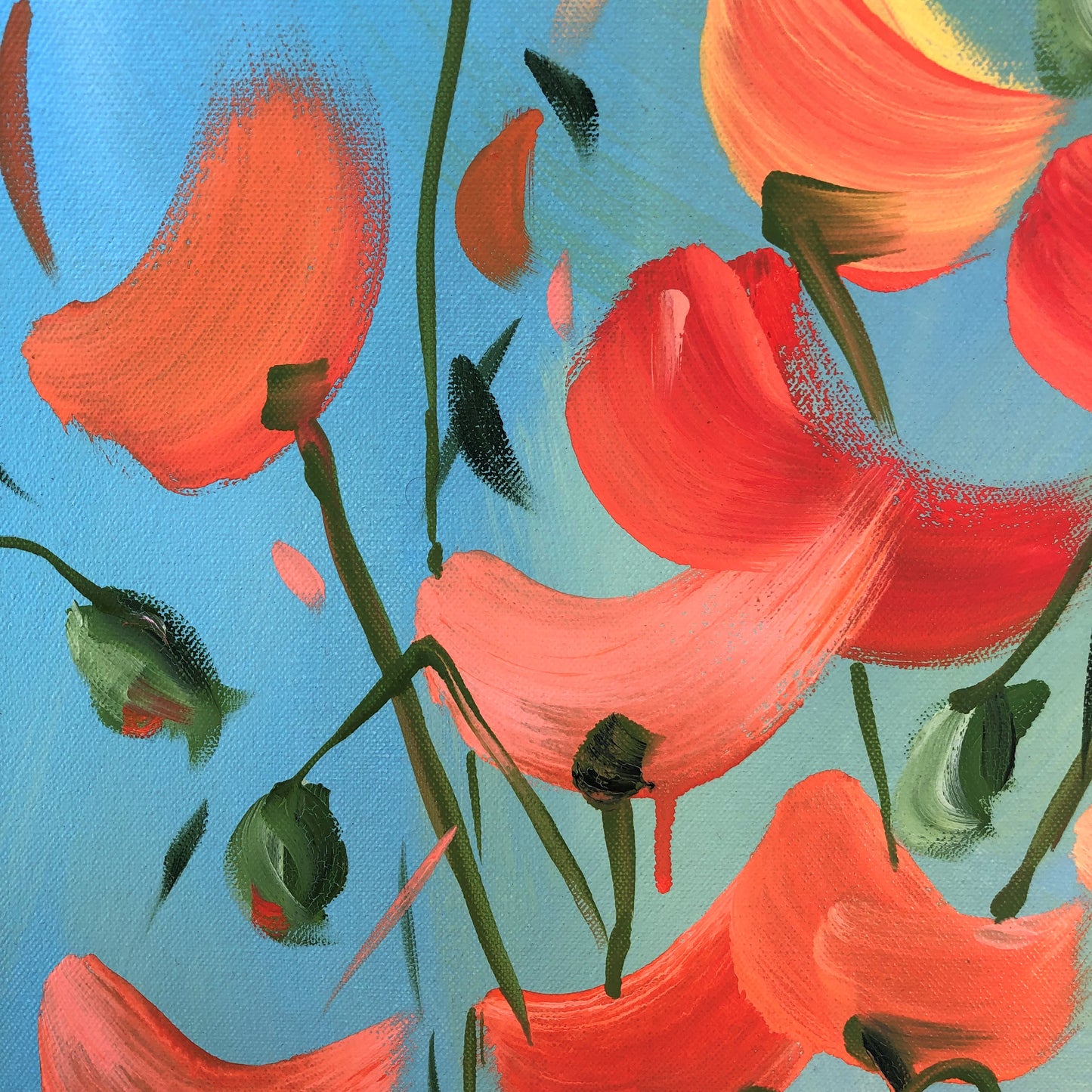 Poppy Buzz 125x105cm FRAMED