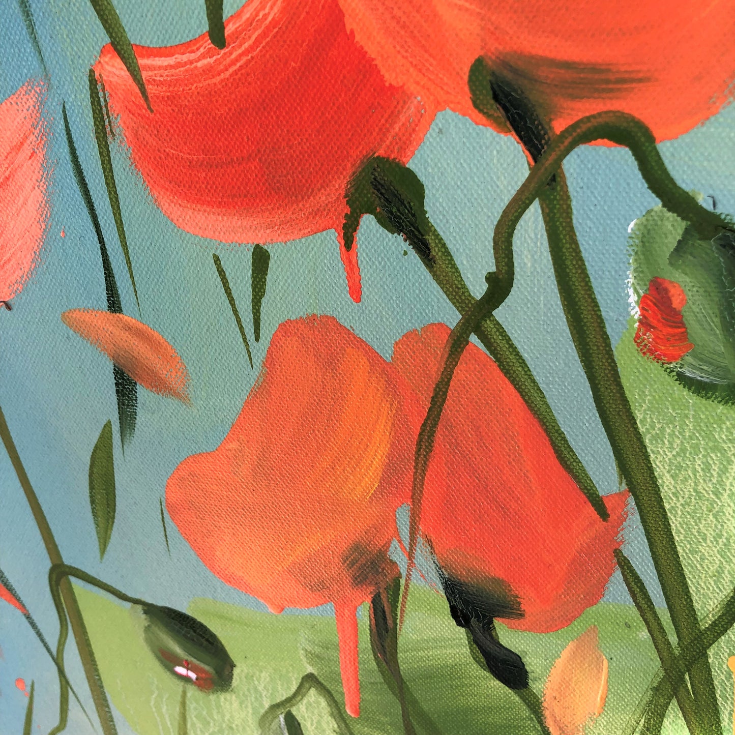 Poppy Buzz 125x105cm FRAMED