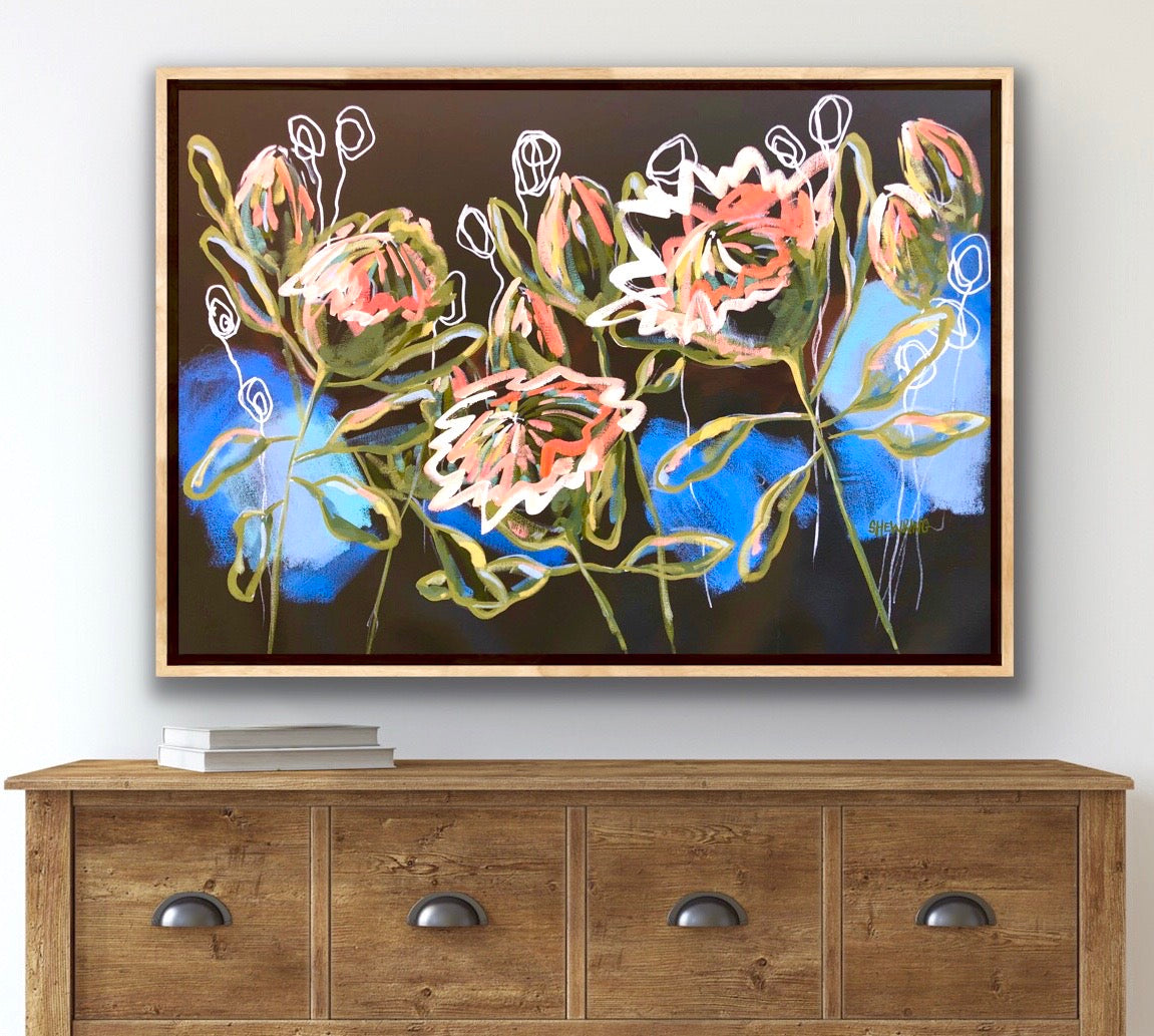 Sunset Protea 90x65cm SOLD