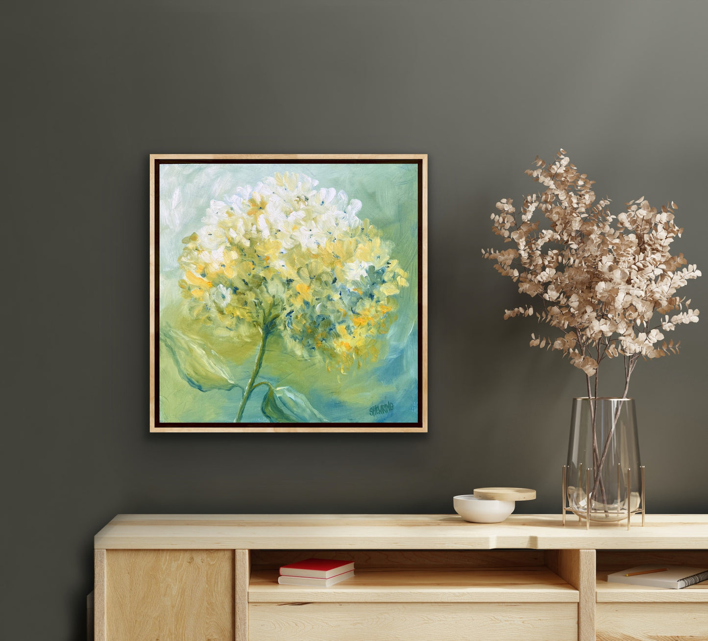 Sunshine Makes Me Smile 43x43cm FRAMED SOLD