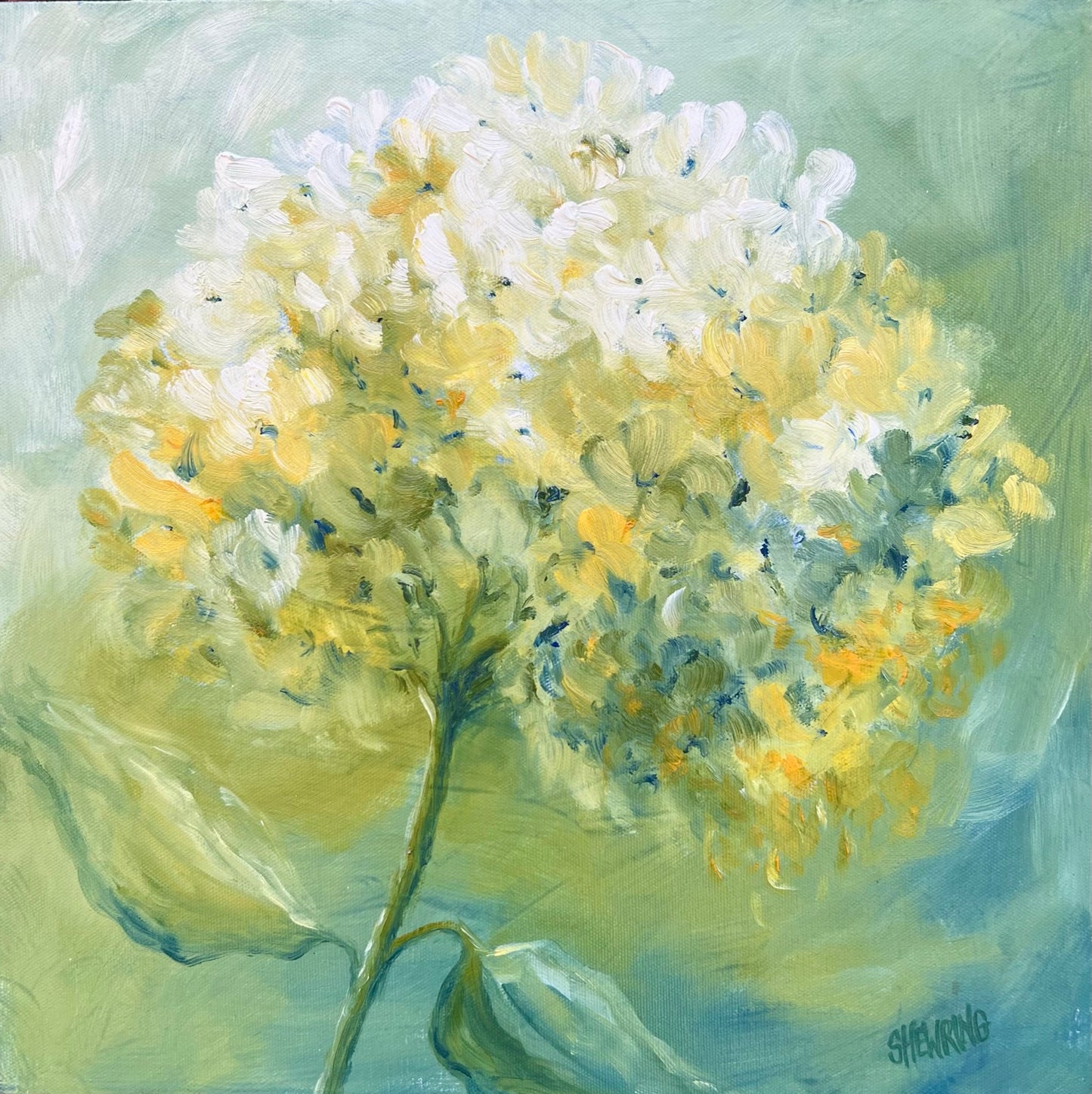 Sunshine Makes Me Smile 43x43cm FRAMED SOLD