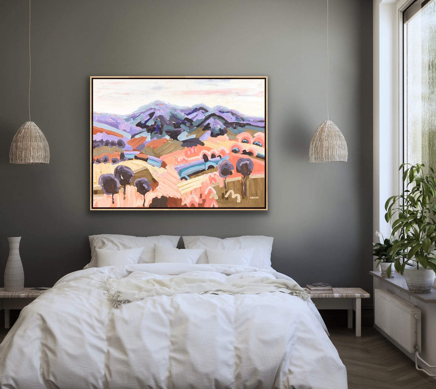 Sunshine On Macedon FRAMED 150x100cm