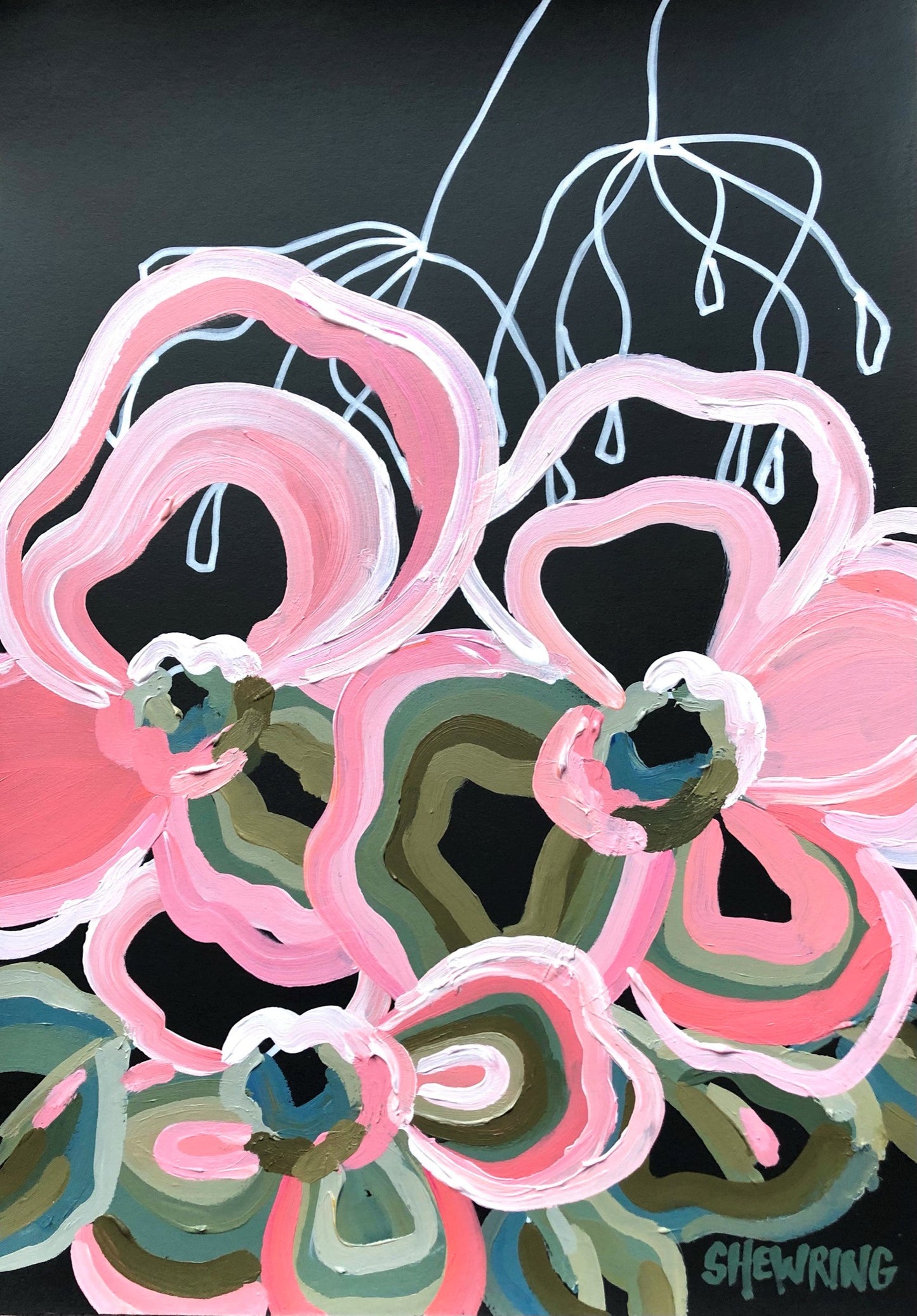 Three Loves - A3 canvas paper (unframed) 42x30cm SOLD