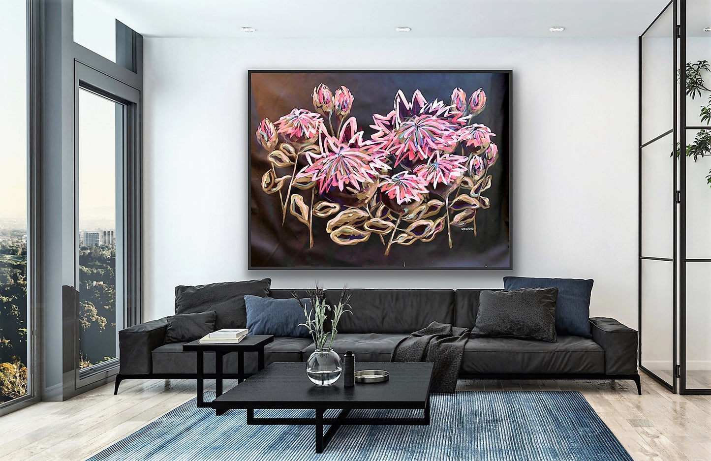 Twilight Protea 155x110cm FRAMED SOLD