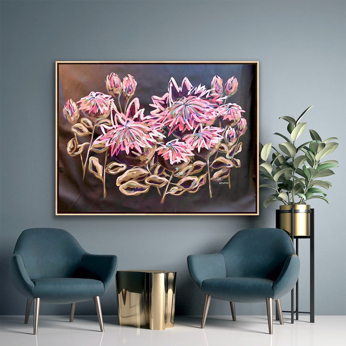 Twilight Protea 155x110cm FRAMED SOLD