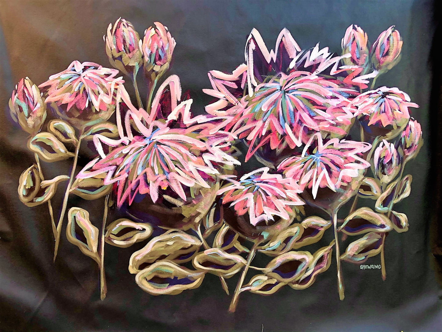 Twilight Protea 155x110cm FRAMED SOLD