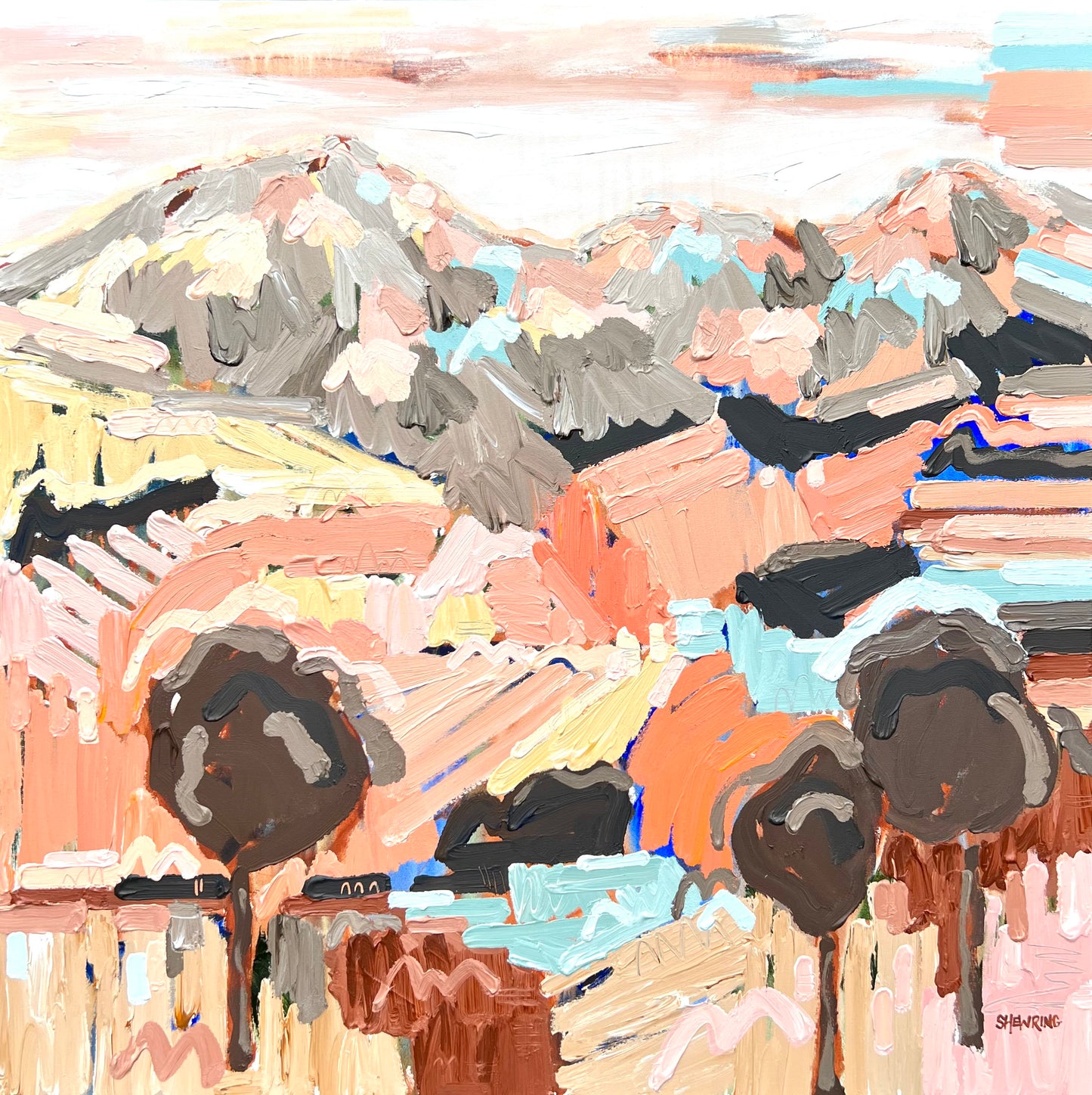 Twilight Sunshine FRAMED 100x100cm SOLD***exclusively at JUMBLED Online