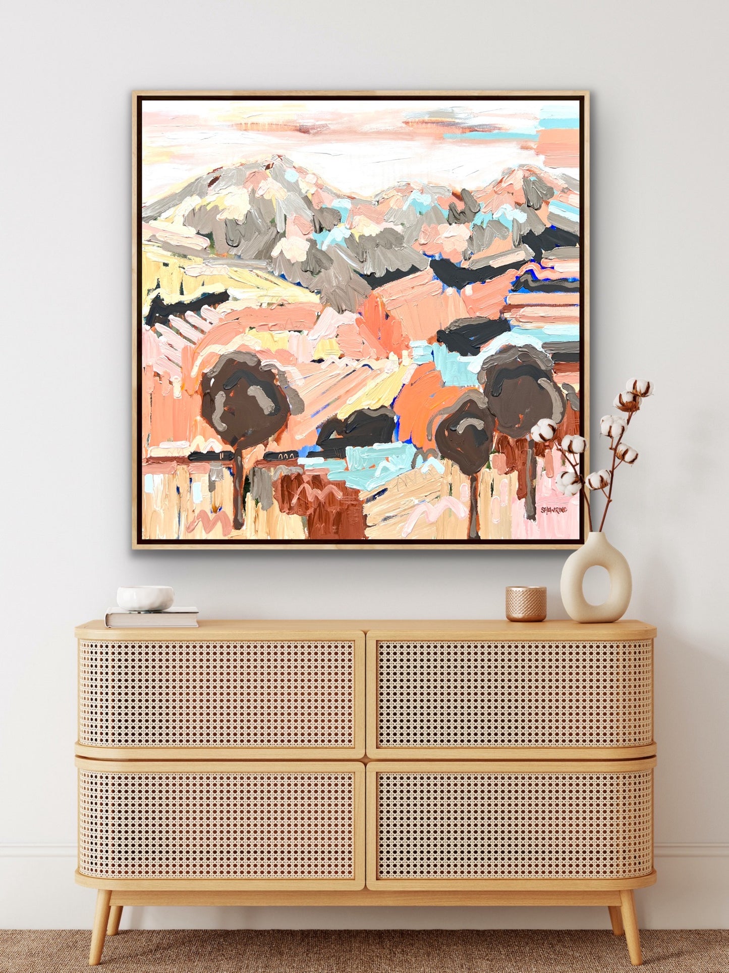 Twilight Sunshine FRAMED 100x100cm SOLD***exclusively at JUMBLED Online