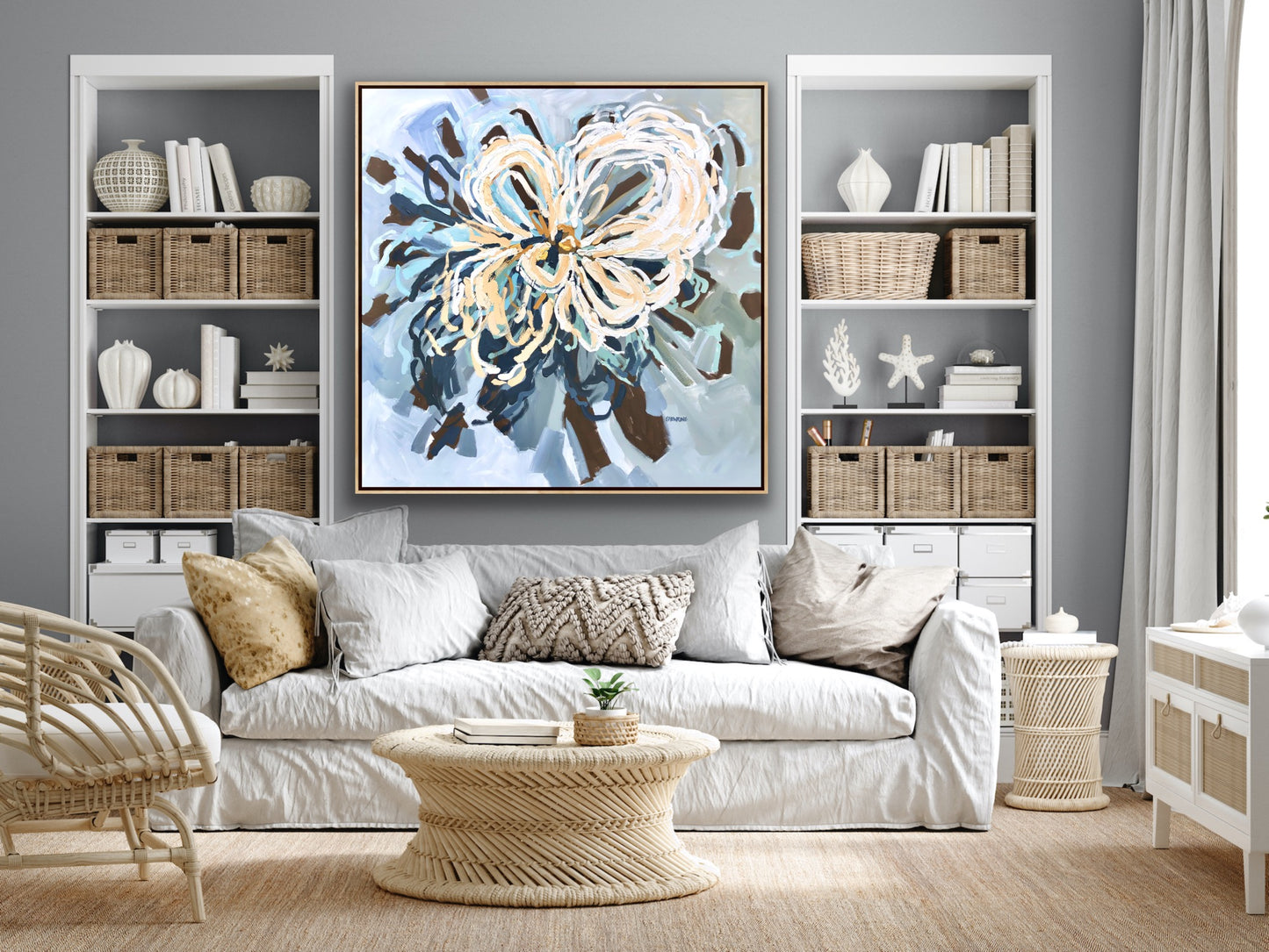 Winter Sun 150x150cm FRAMED SOLD