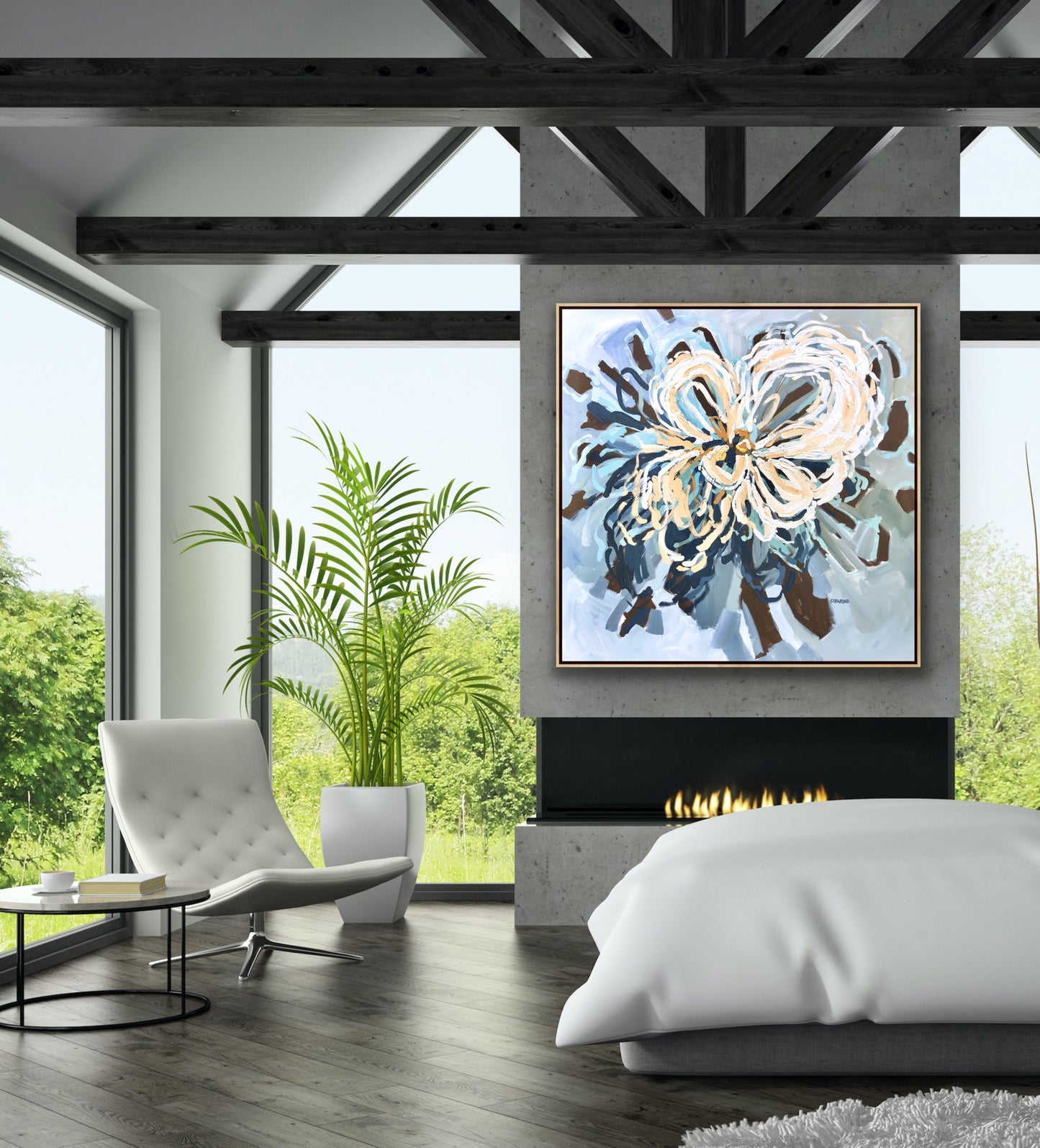 Winter Sun 150x150cm FRAMED SOLD