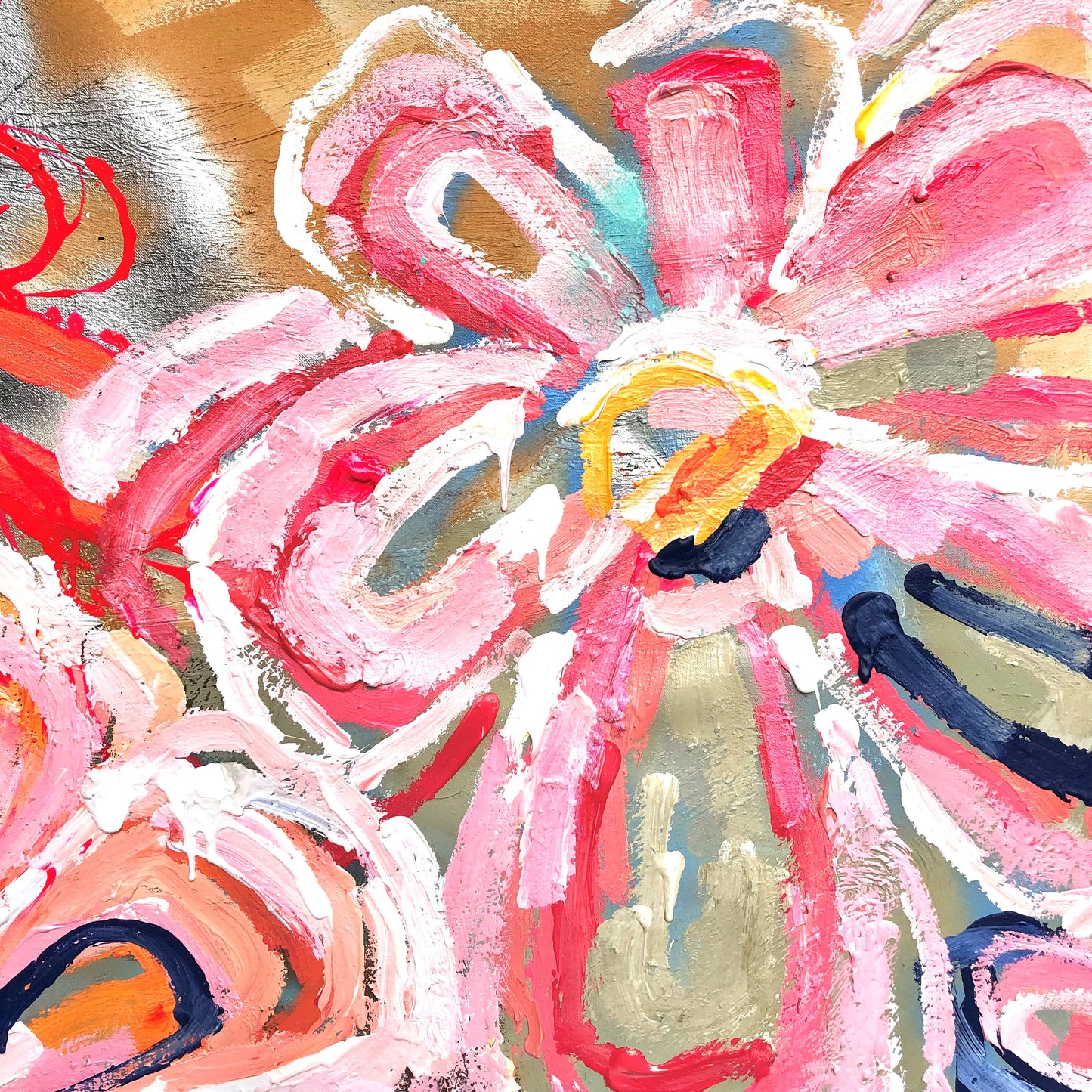 Fluro Flowers 172x114cm SOLD