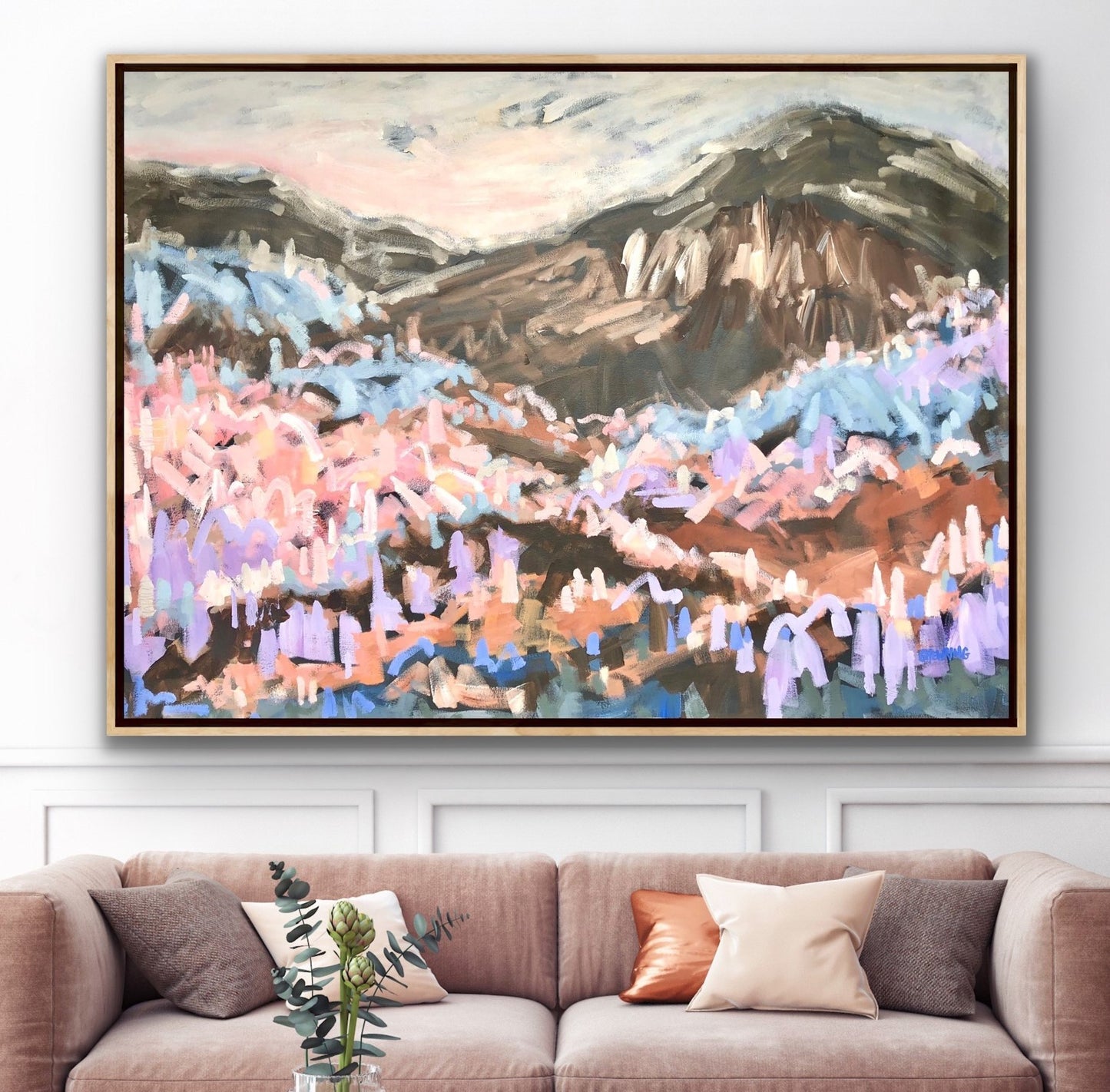 Sunset Over The Valley 130x96cm FRAMED