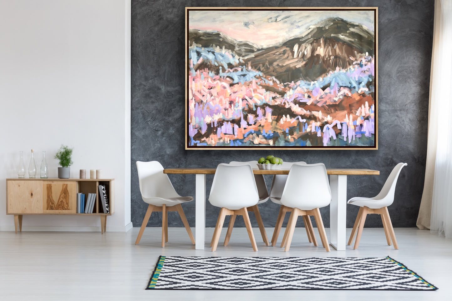 Sunset Over The Valley 130x96cm FRAMED