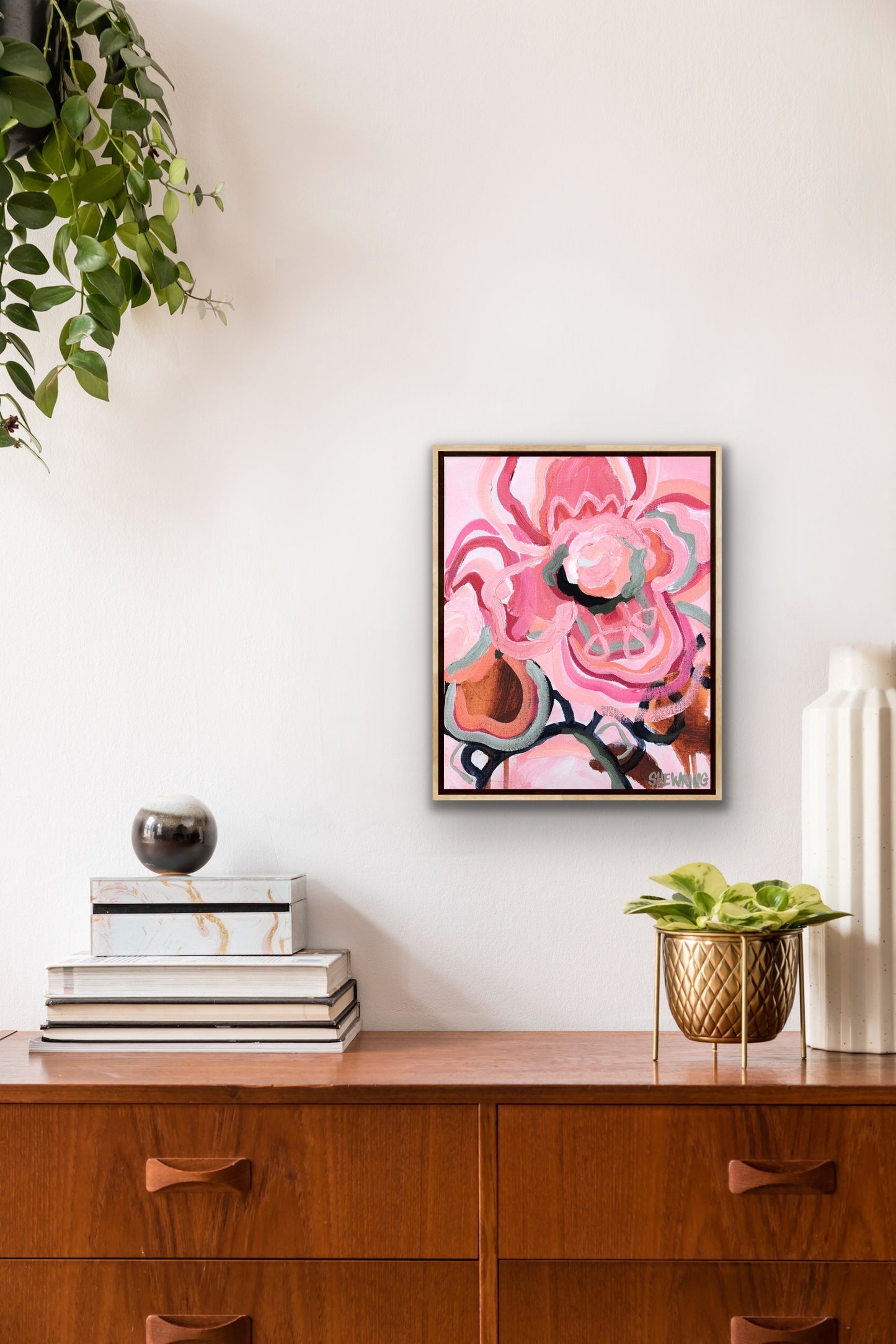 Union In Pink 28x23cm Framed SOLD