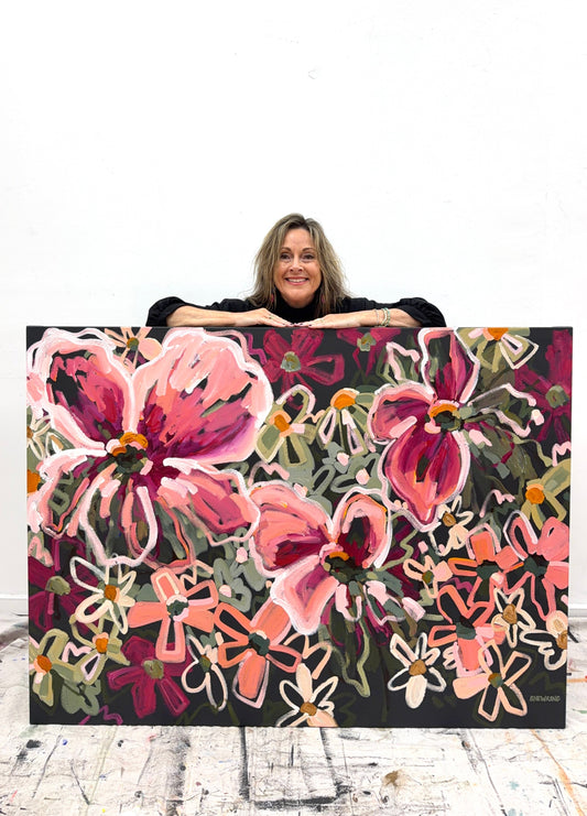 Jen Shewring with a painting