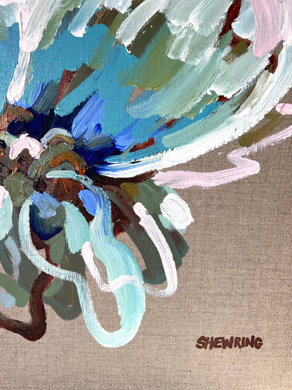 Sun On The Blue Flower 53x53cm FRAMED