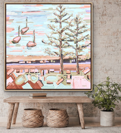 Charming Bayside 150x150cm FRAMED SOLD