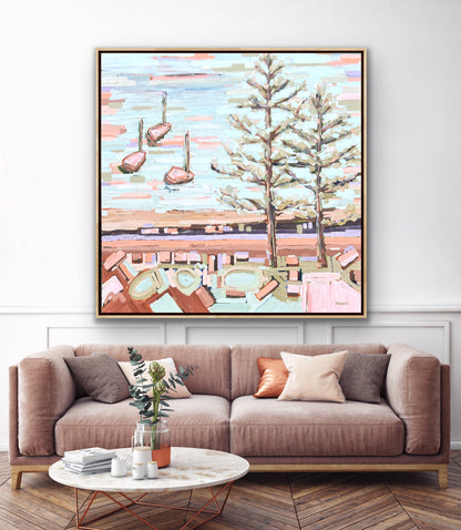 Charming Bayside 150x150cm FRAMED SOLD