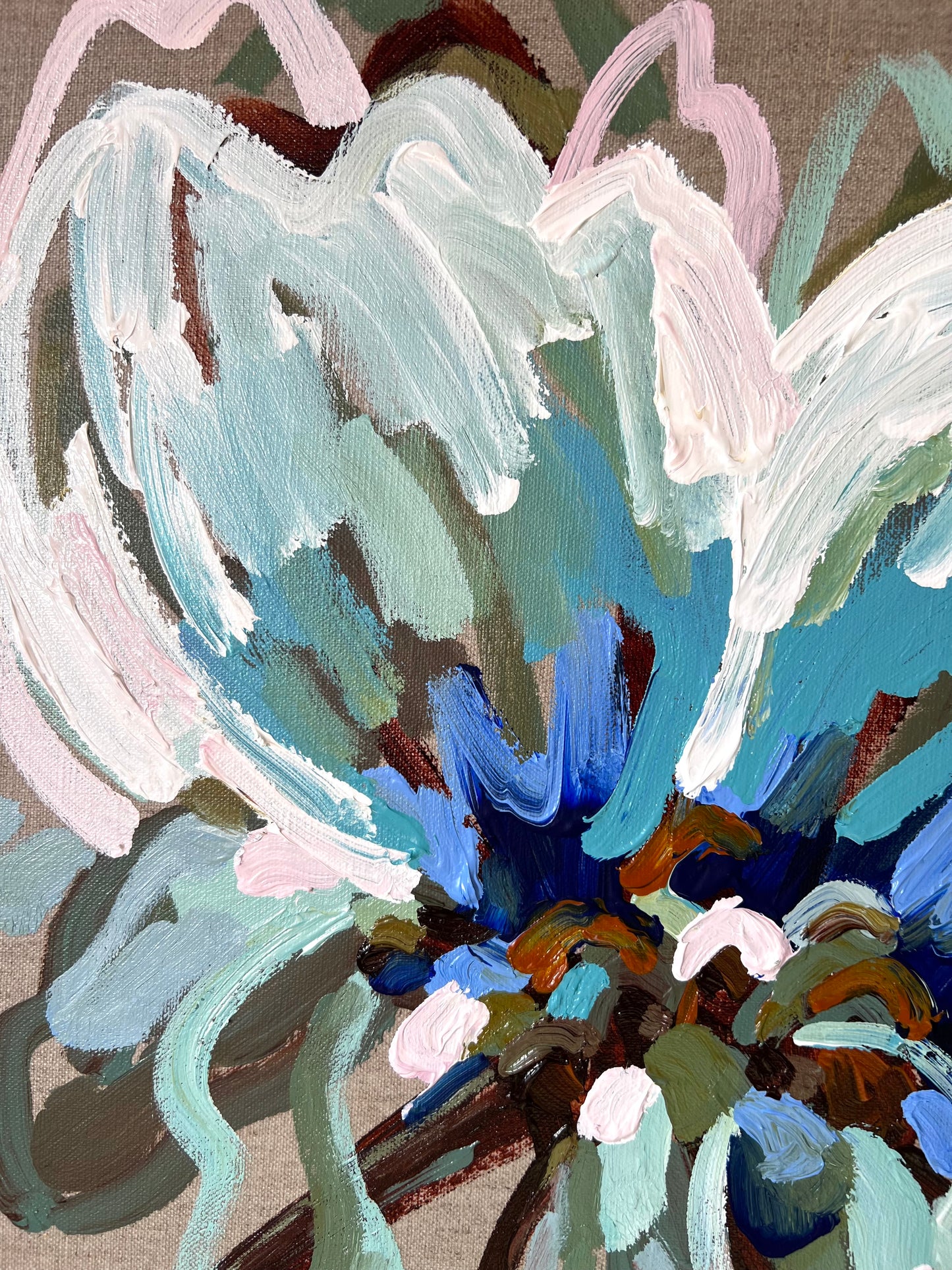 Sun On The Blue Flower 53x53cm FRAMED