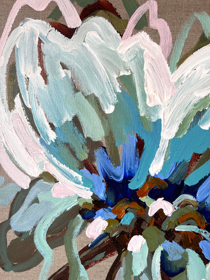 Sun On The Blue Flower 53x53cm FRAMED