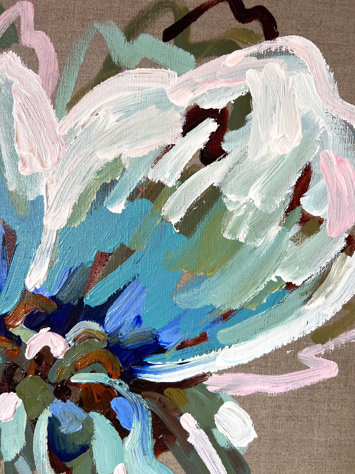 Sun On The Blue Flower 53x53cm FRAMED