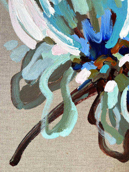 Sun On The Blue Flower 53x53cm FRAMED