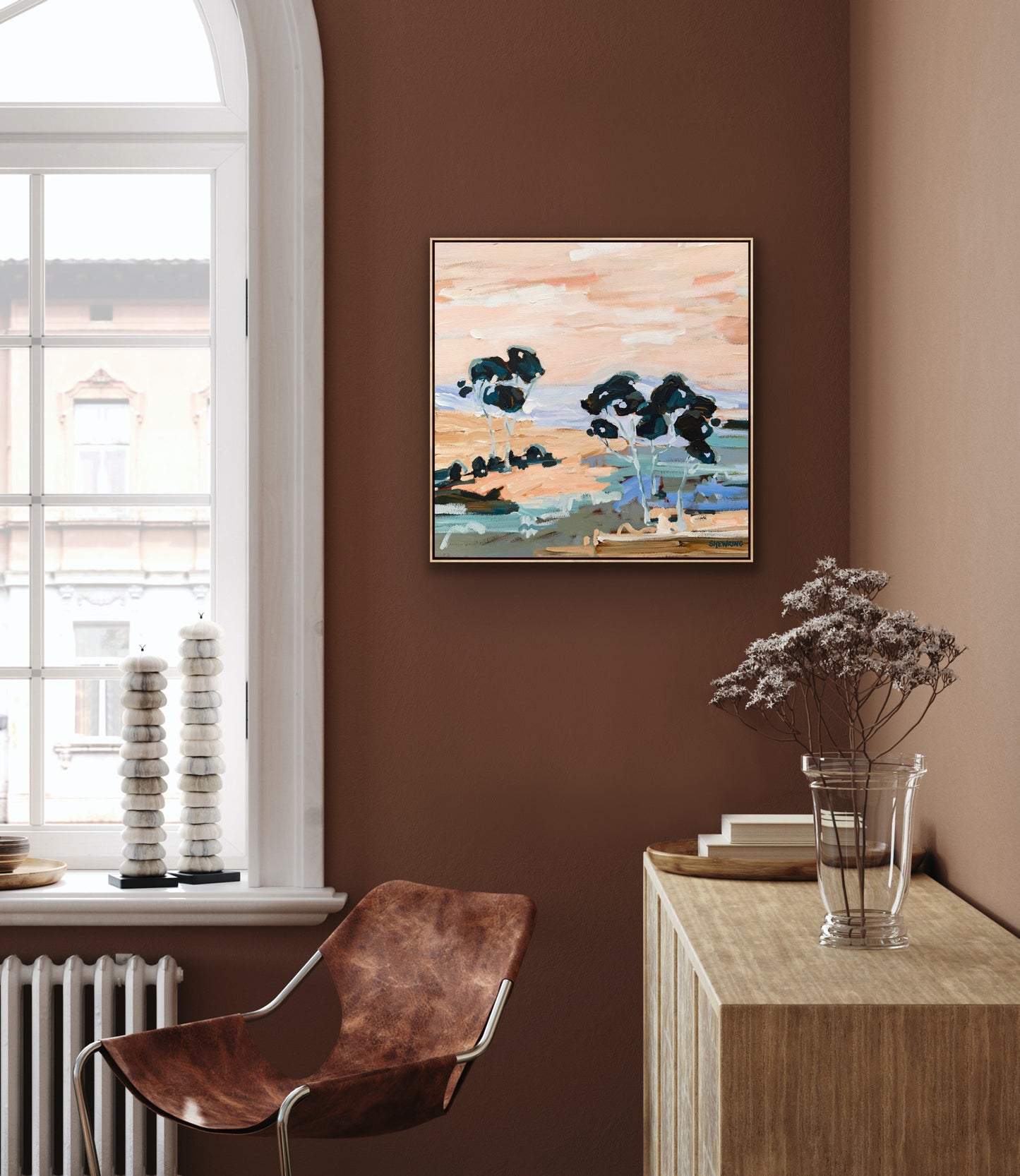 Beautiful View Out My Window 63x63cm FRAMED