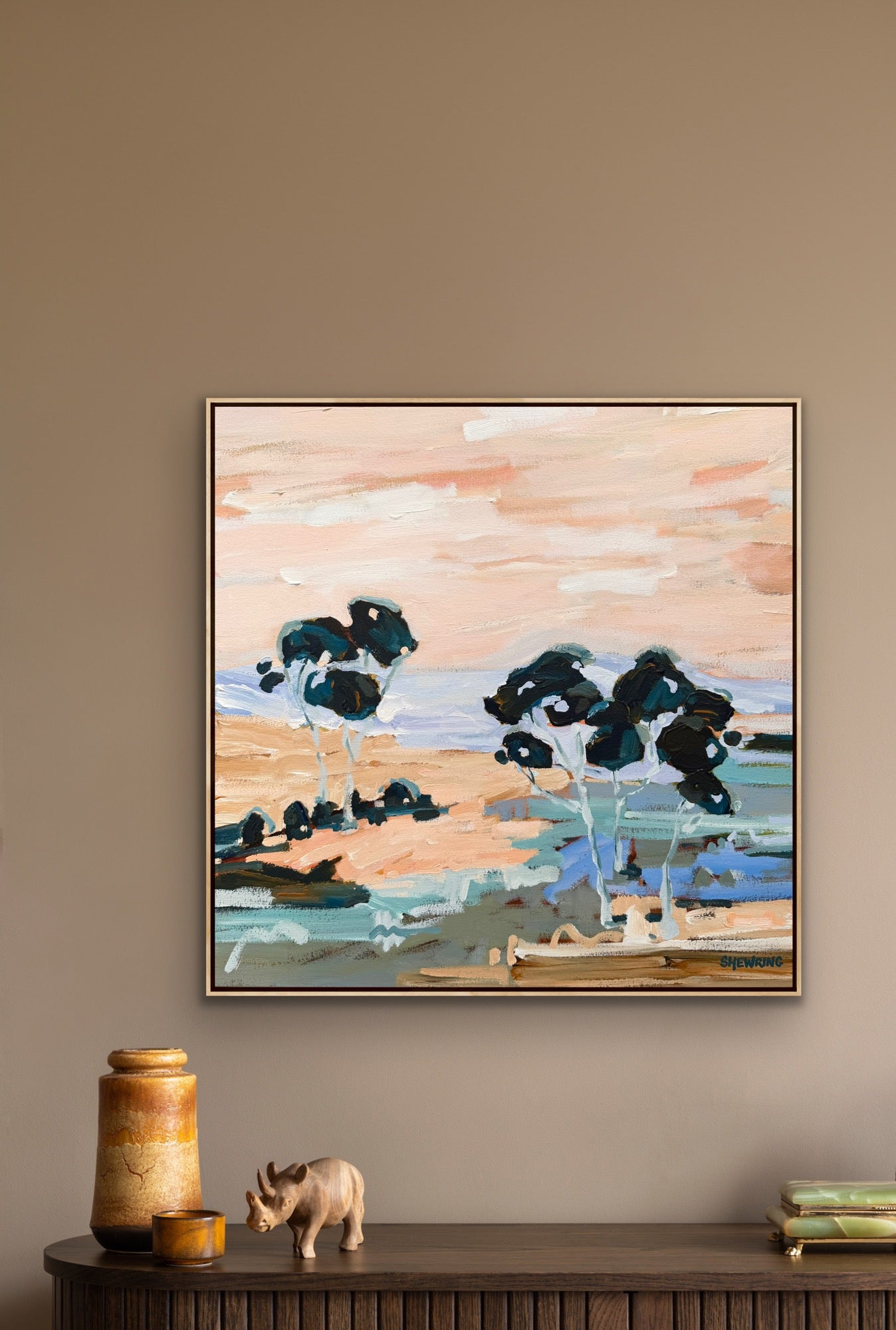 Beautiful View Out My Window 63x63cm FRAMED