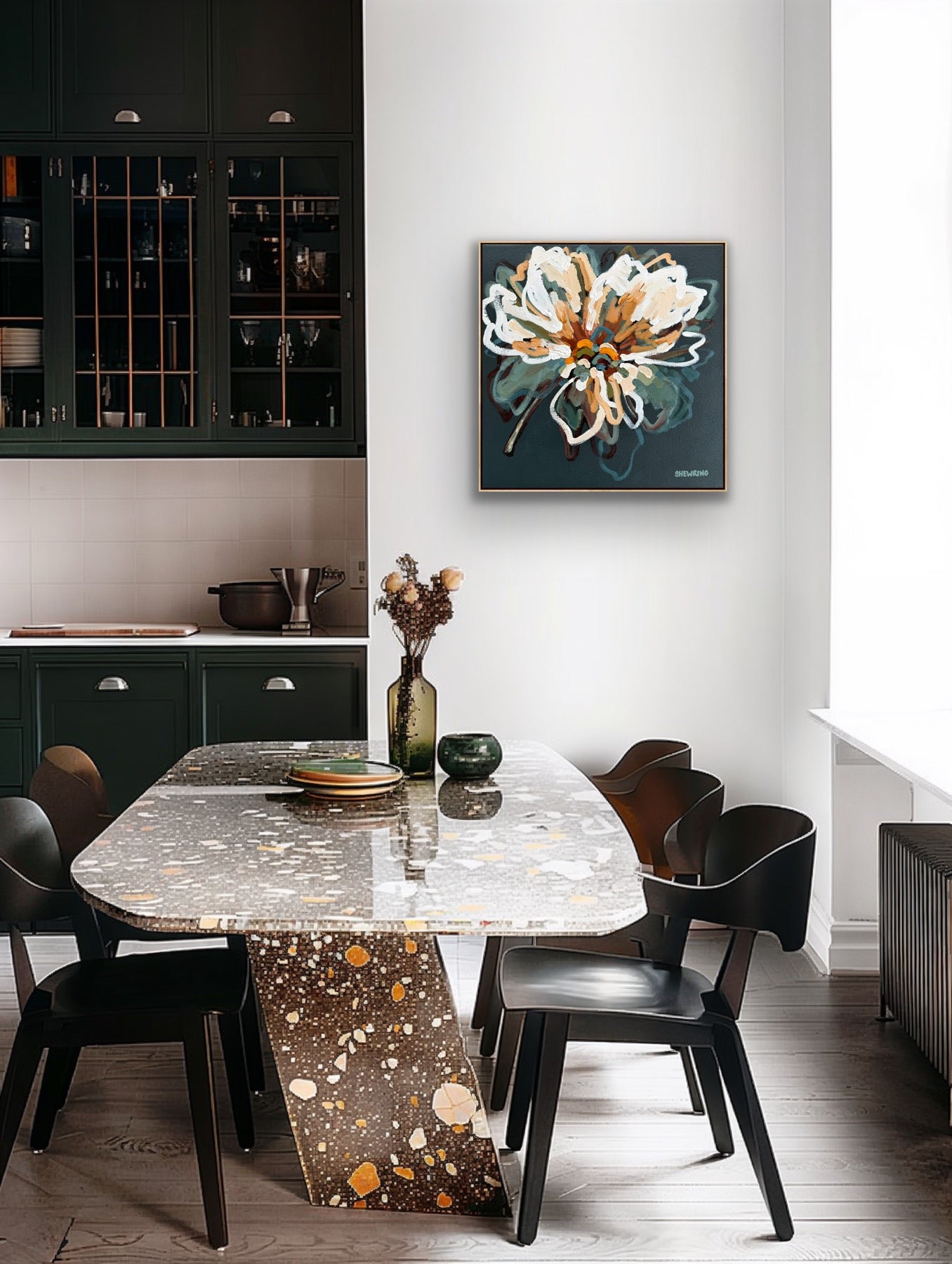 Bella Bloom 53x53cm FRAMED