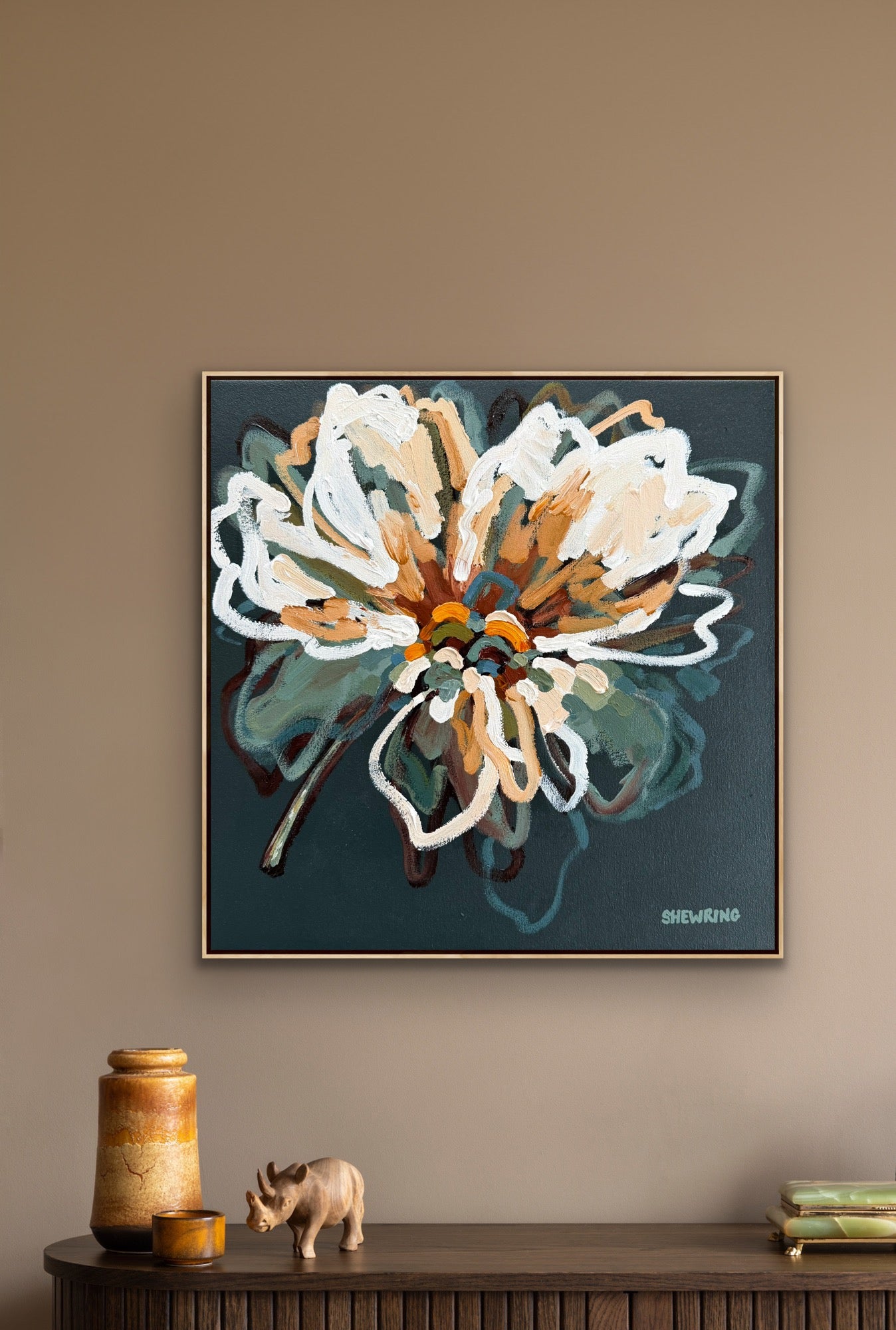 Bella Bloom 53x53cm FRAMED