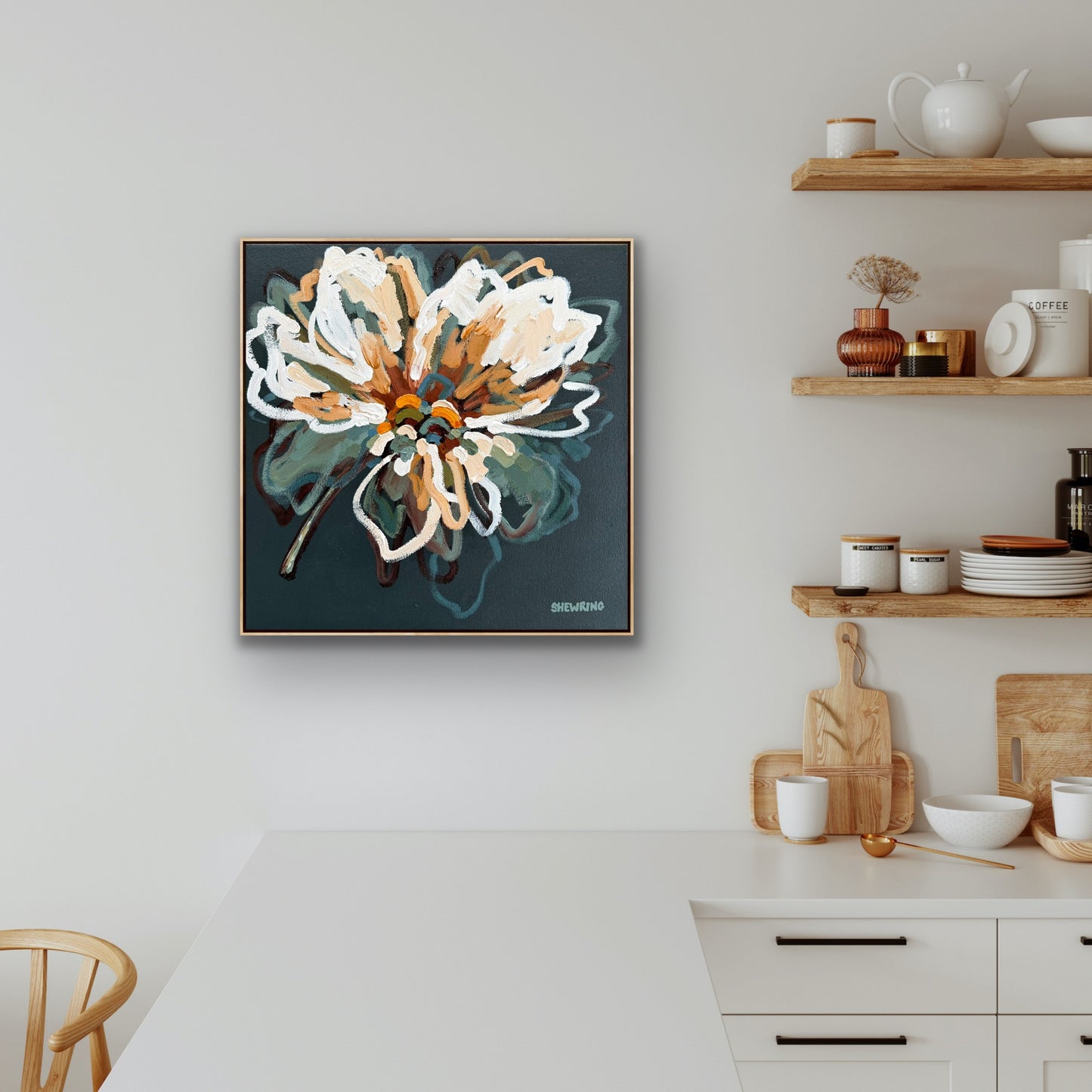 Bella Bloom 53x53cm FRAMED