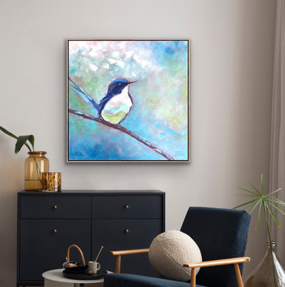 Blue Bird - 94 x 94 cm FRAMED SOLD