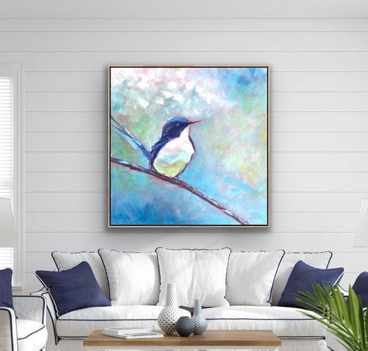 Blue Bird - 94 x 94 cm FRAMED SOLD