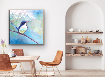 Blue Bird - 94 x 94 cm FRAMED SOLD