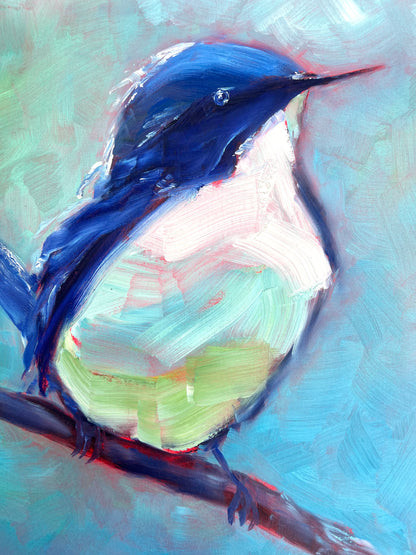 Blue Bird - 94 x 94 cm FRAMED SOLD