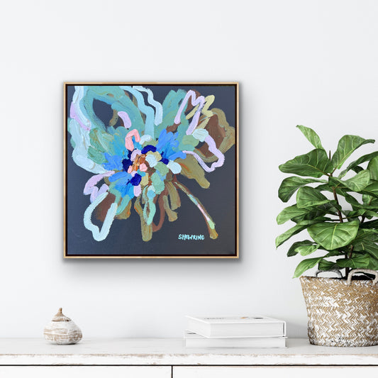 Blue Passion 33x33cm FRAMED SOLD