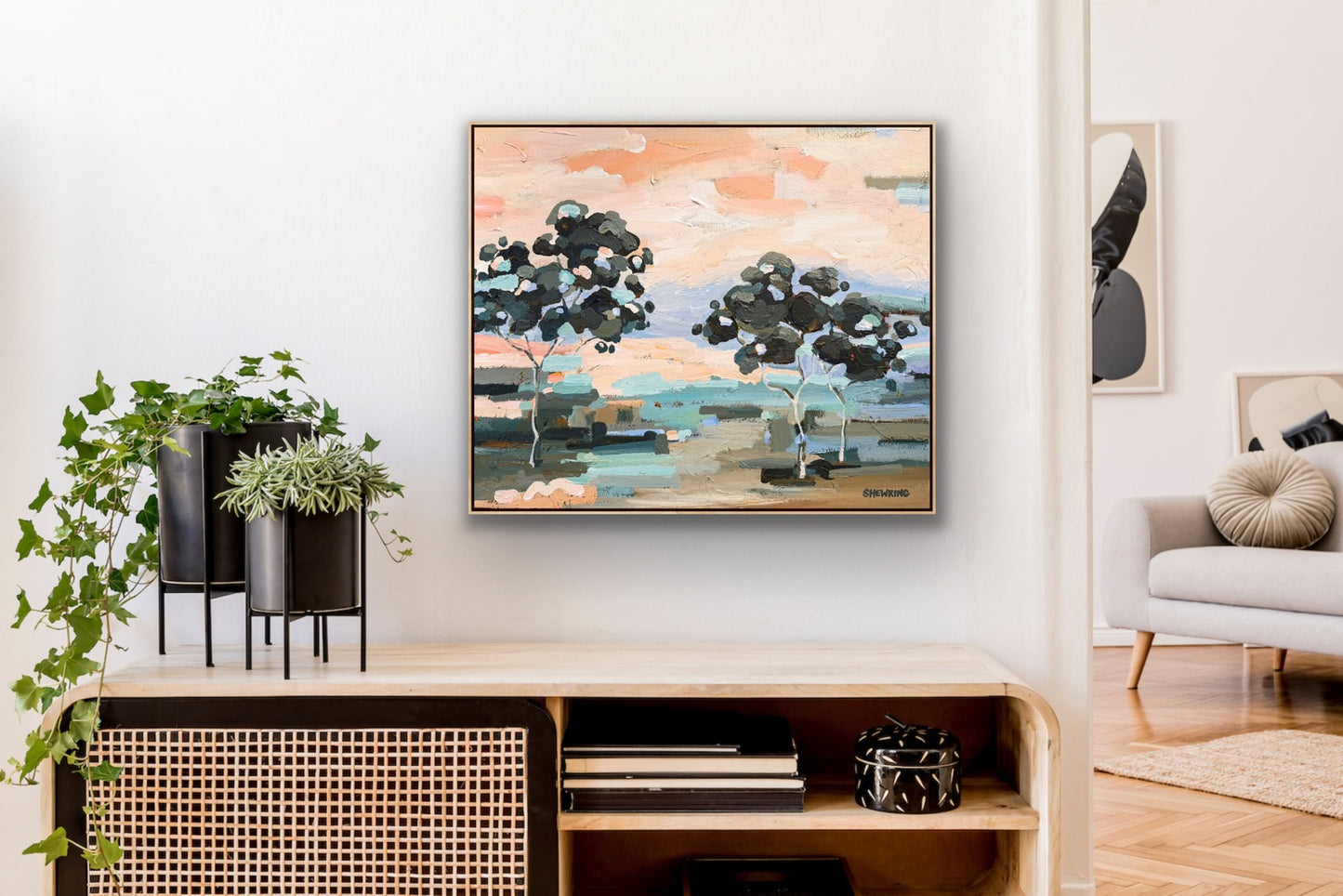 Breeze Through The Gum Trees 63x53cm FRAMED