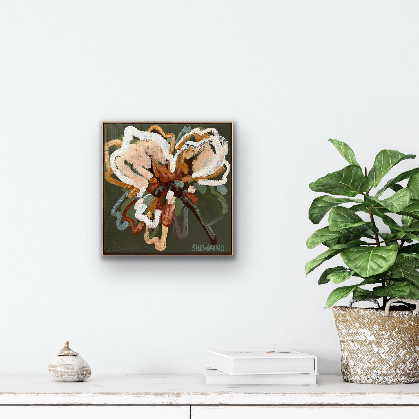 Caramel Blossom 23 x 23 cm Framed